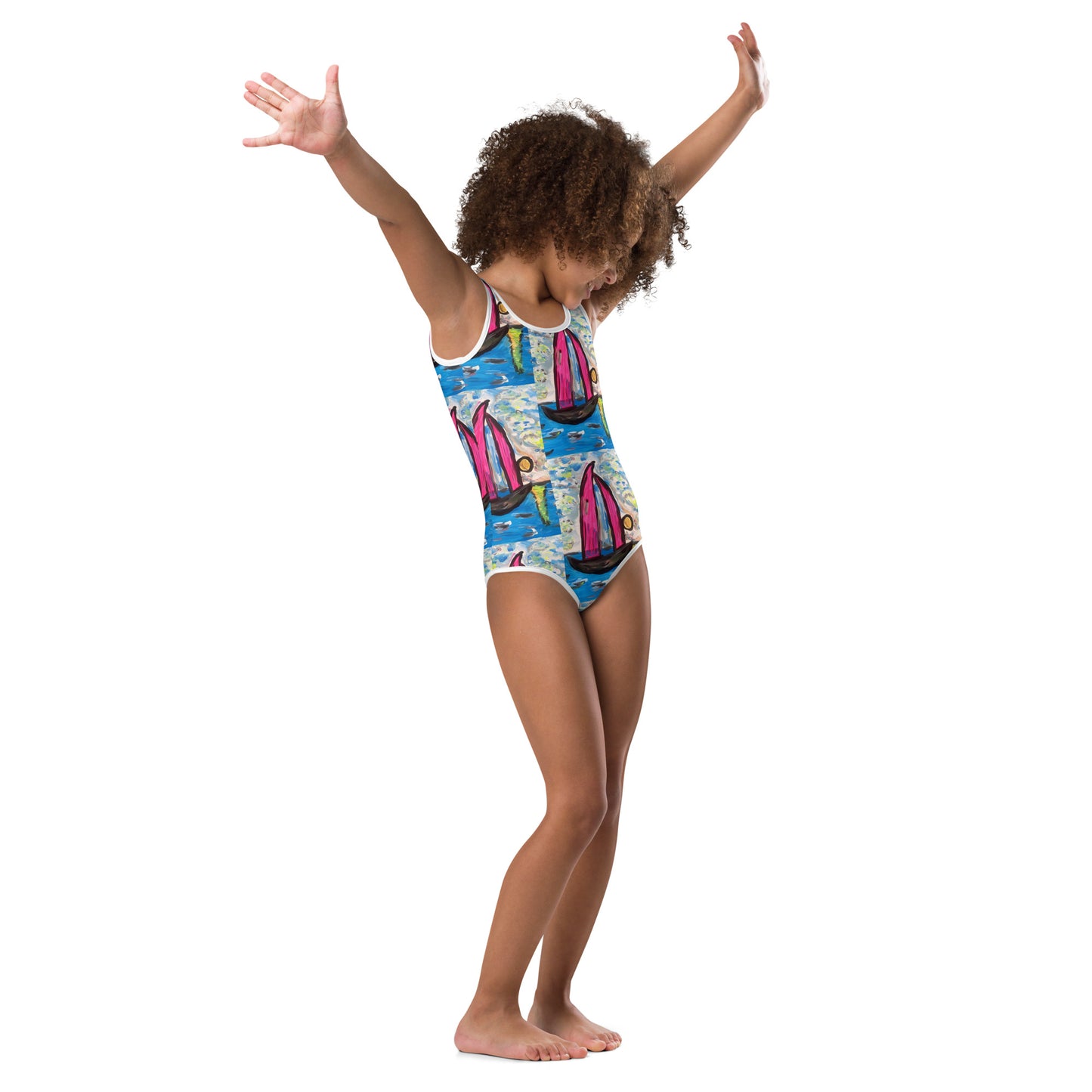 Sailing All-Over Print Kids Swimsuit