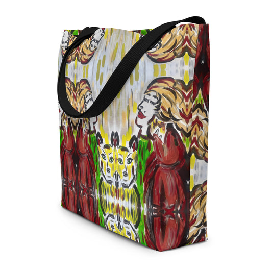 Full Moon Howl All-Over Print Large Tote Bag