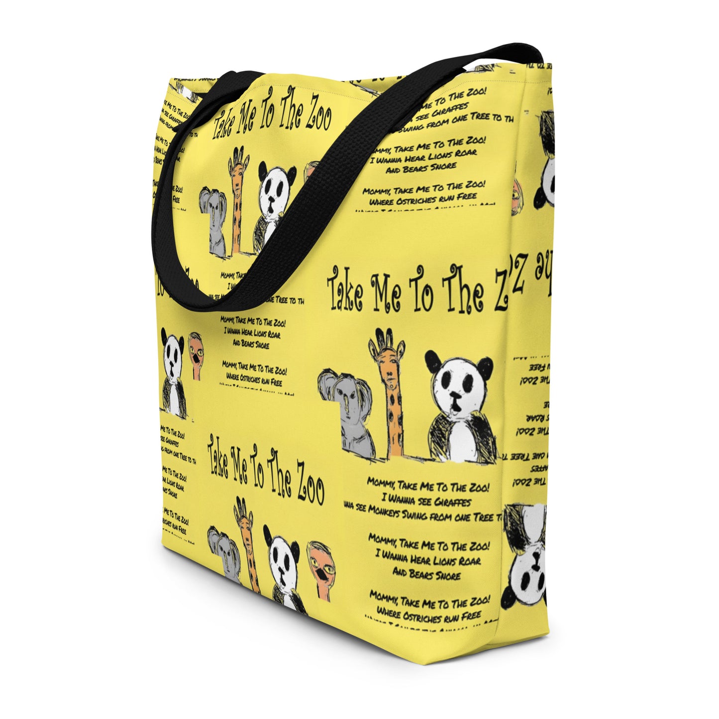 Take Me To The Zoo All-Over Print Large Tote Bag