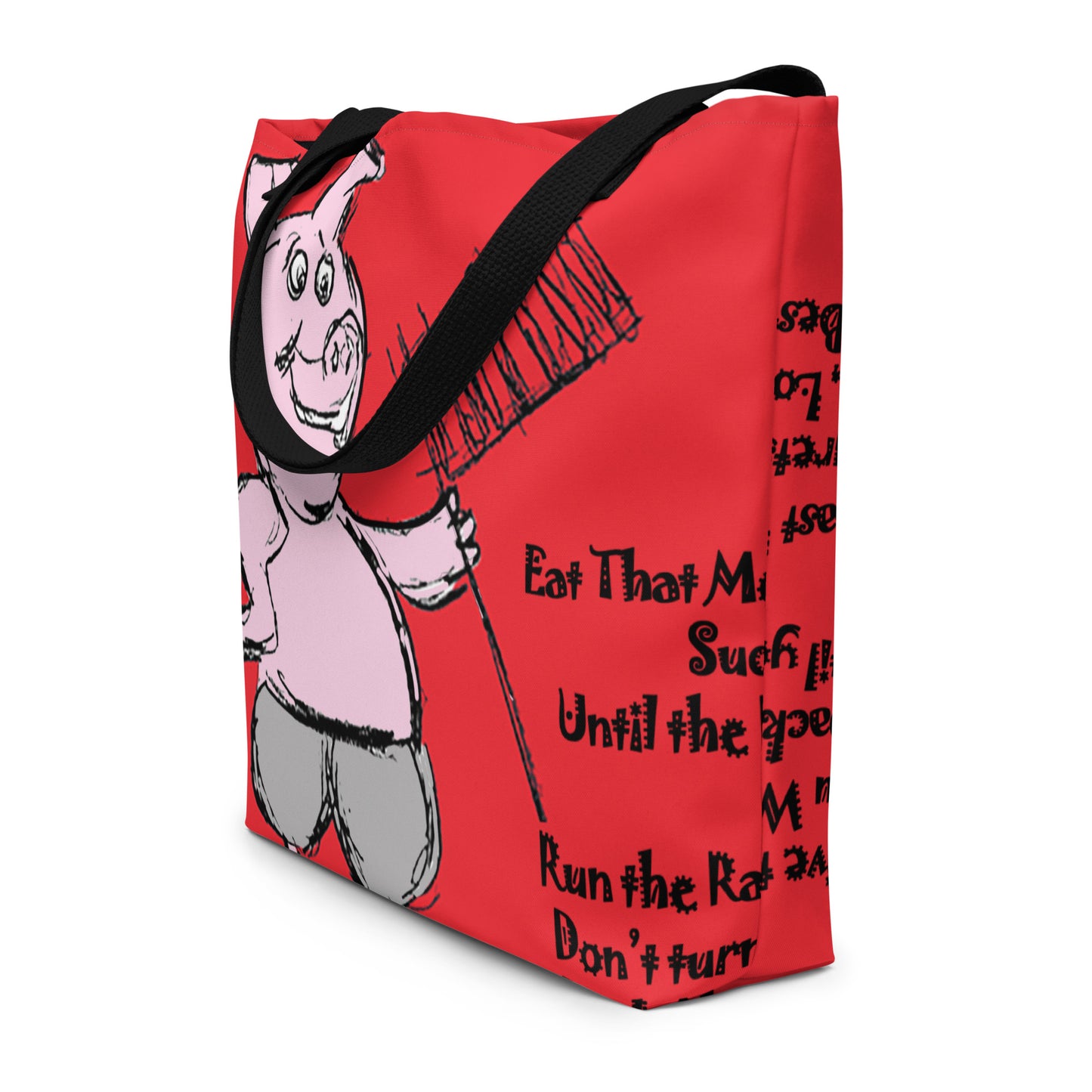 Eat The Meat Off The Ribs All-Over Print Large Tote Bag