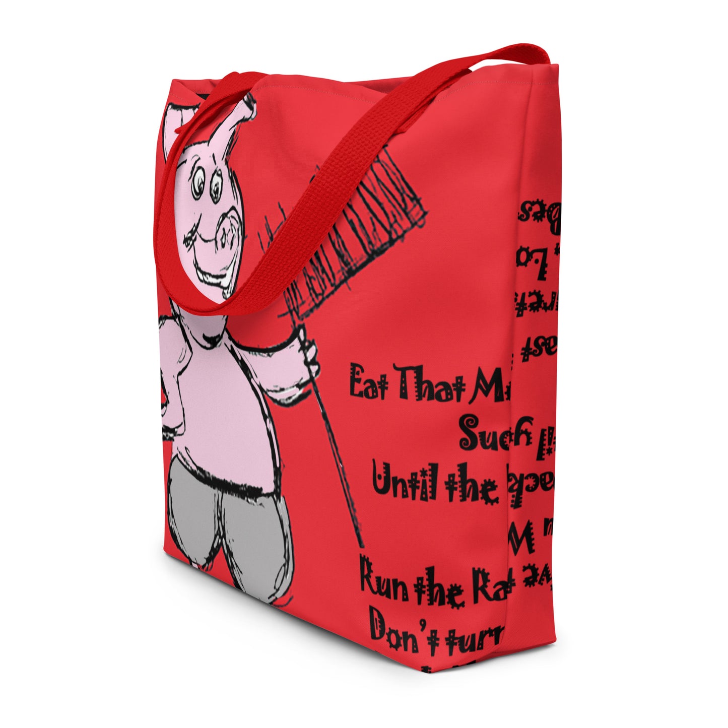 Eat The Meat Off The Ribs All-Over Print Large Tote Bag