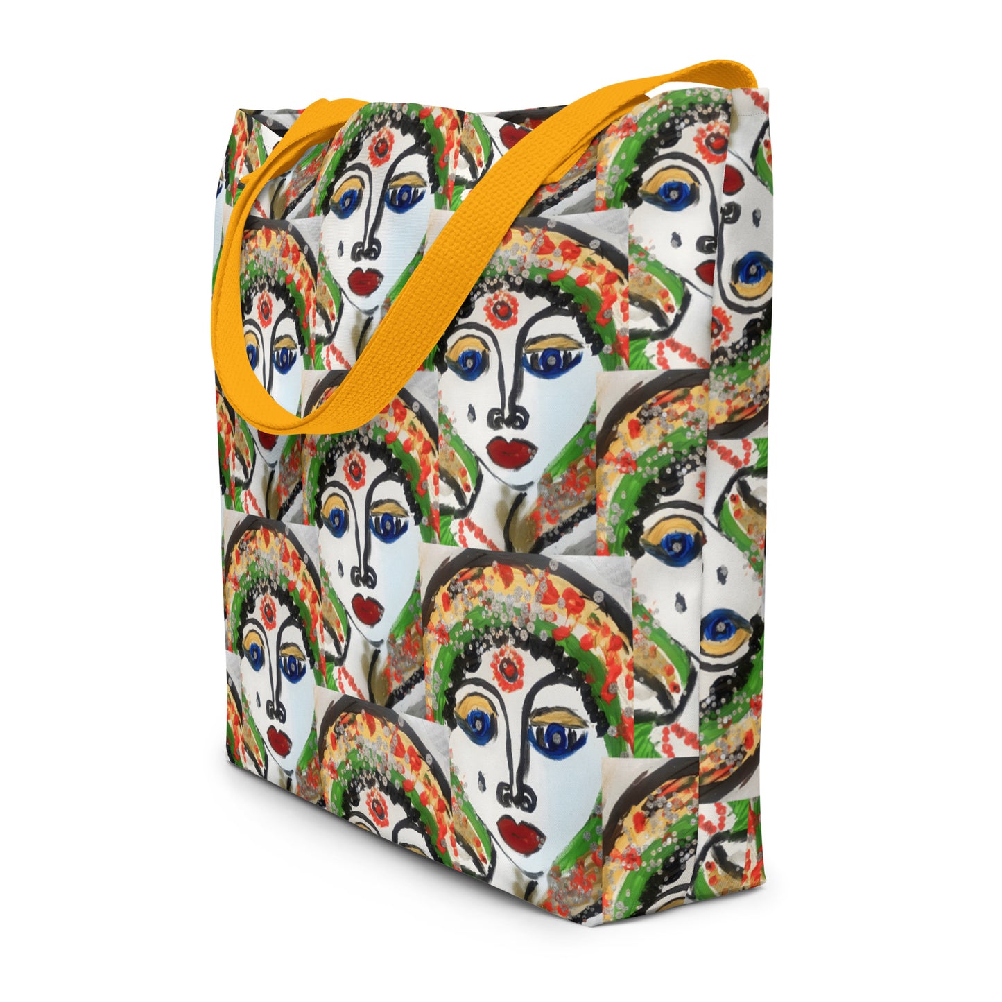 Indian Woman All-Over Print Large Tote Bag