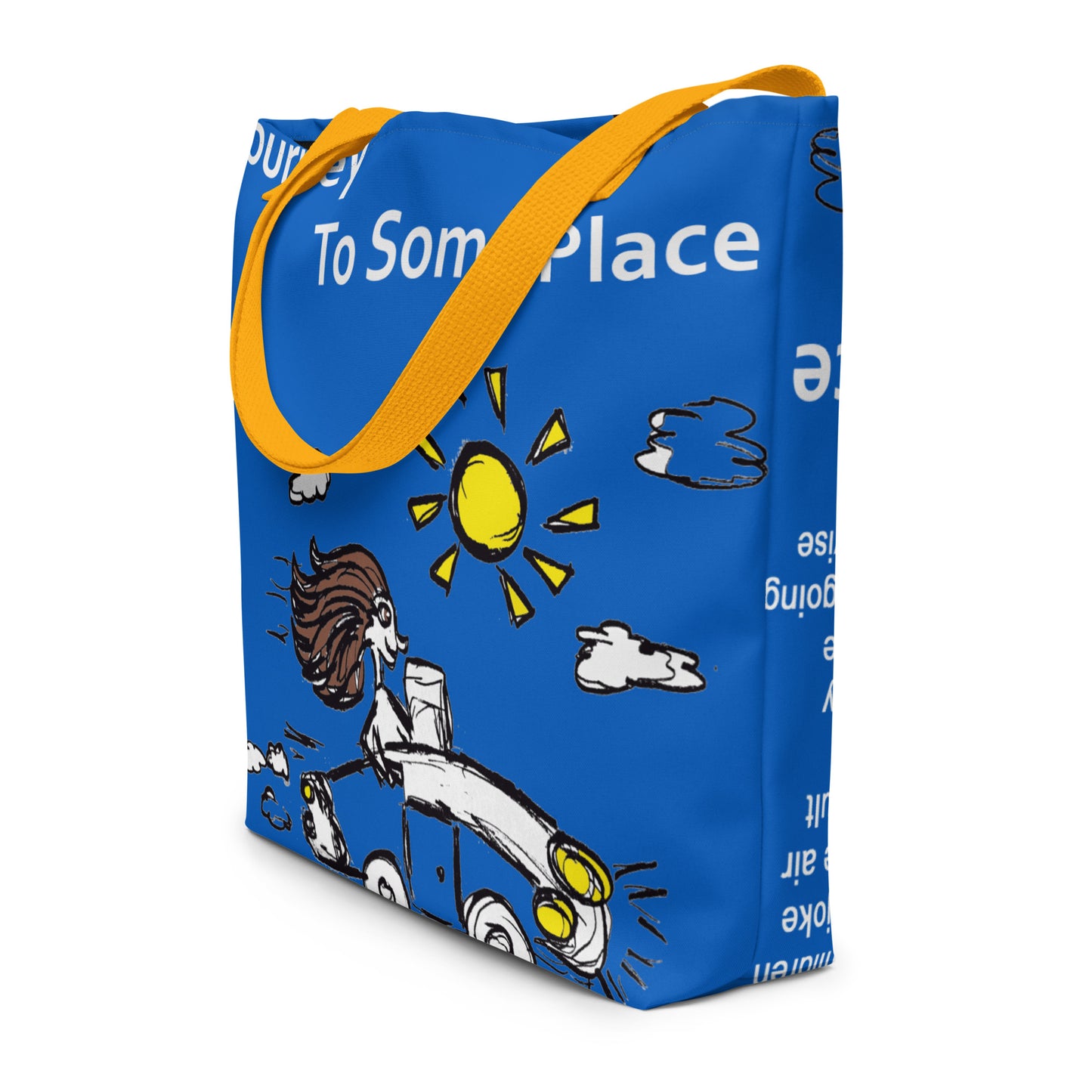 Journey To Some Place All-Over Print Large Tote Bag