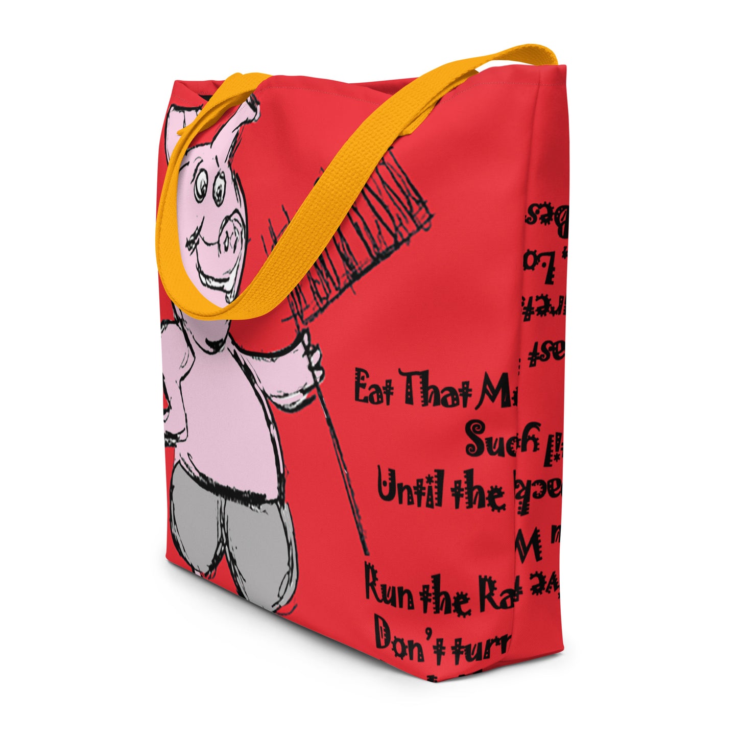 Eat The Meat Off The Ribs All-Over Print Large Tote Bag