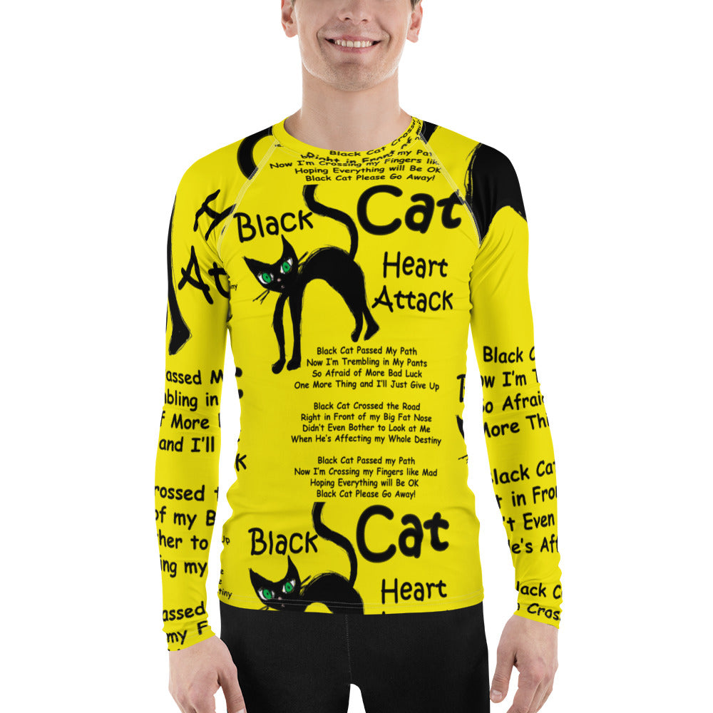 Black Cat Heart Attack Men's Rash Guard