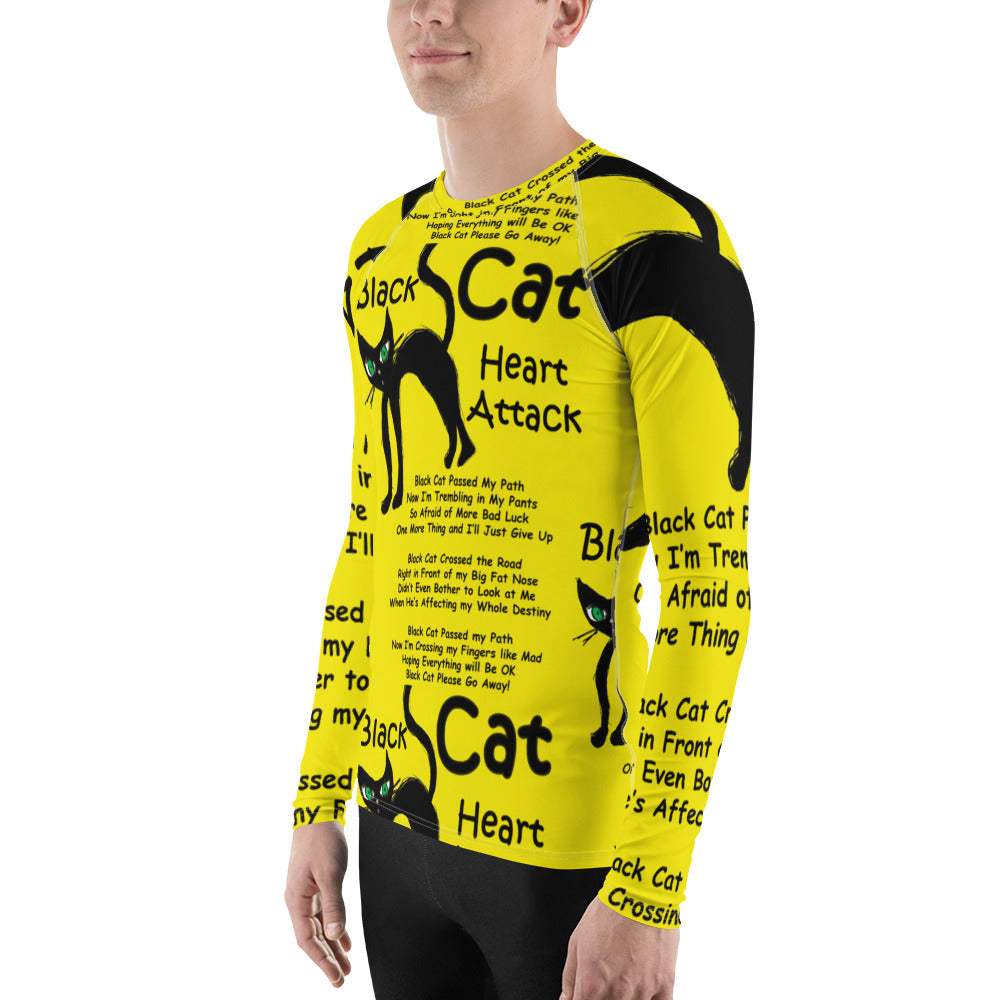 Black Cat Heart Attack Men's Rash Guard