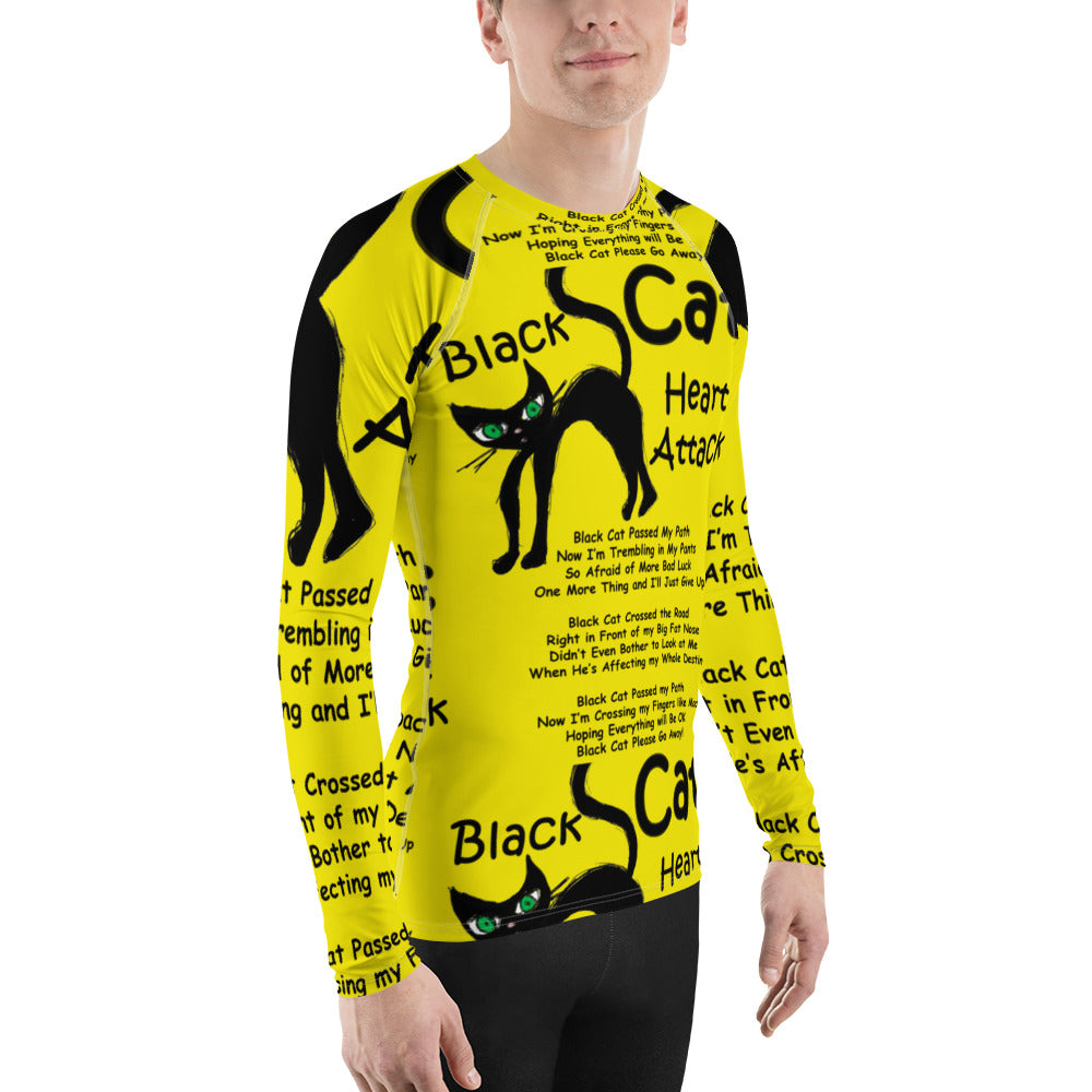 Black Cat Heart Attack Men's Rash Guard