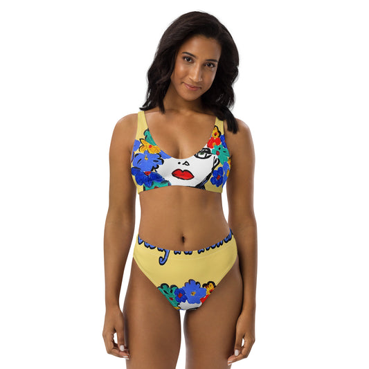 A Day For Flowers Recycled high-waisted bikini