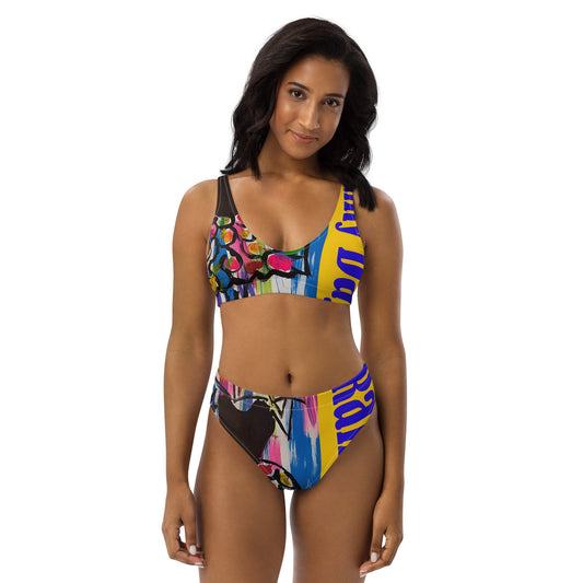 Rainy Day Recycled high-waisted bikini