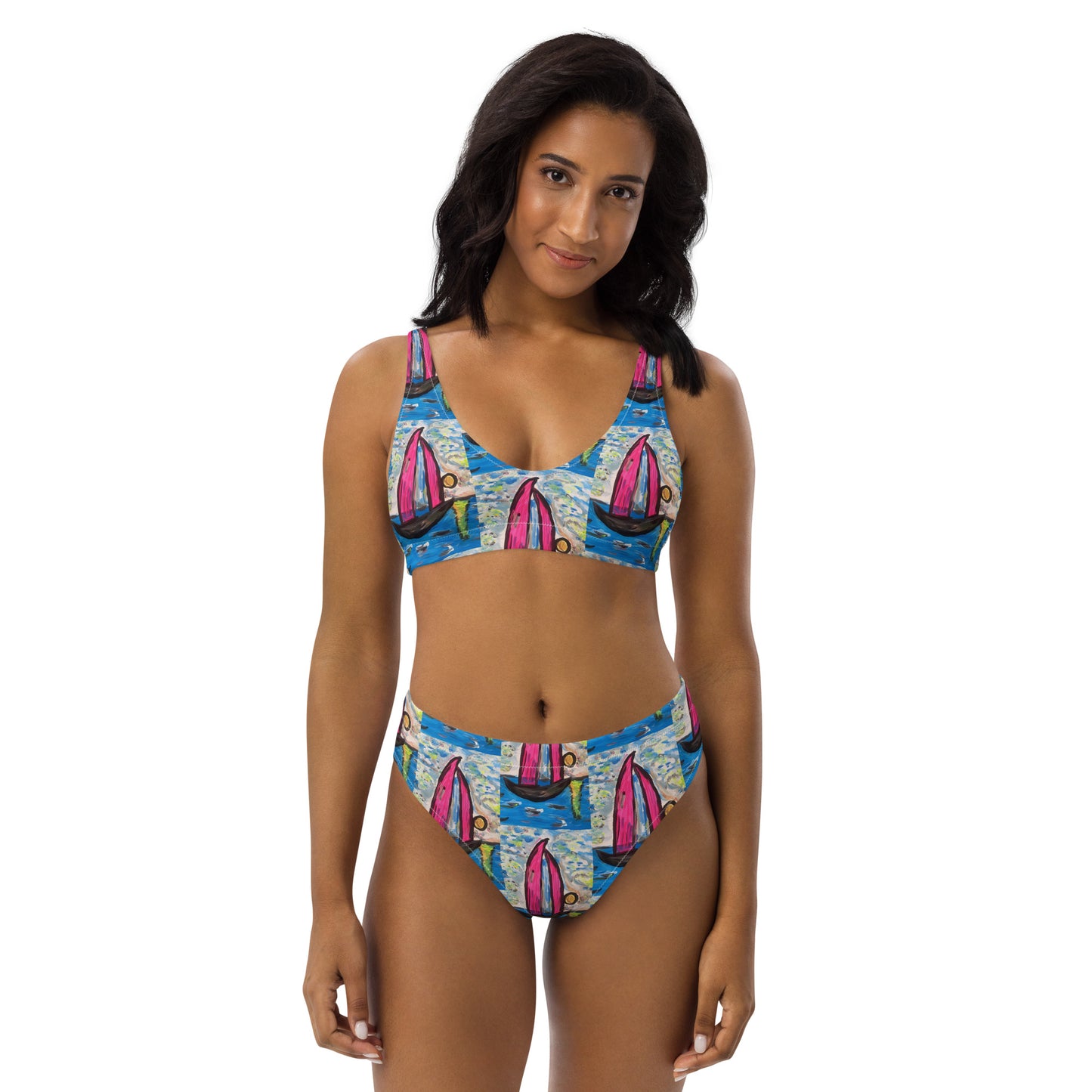 Sailing Recycled high-waisted bikini