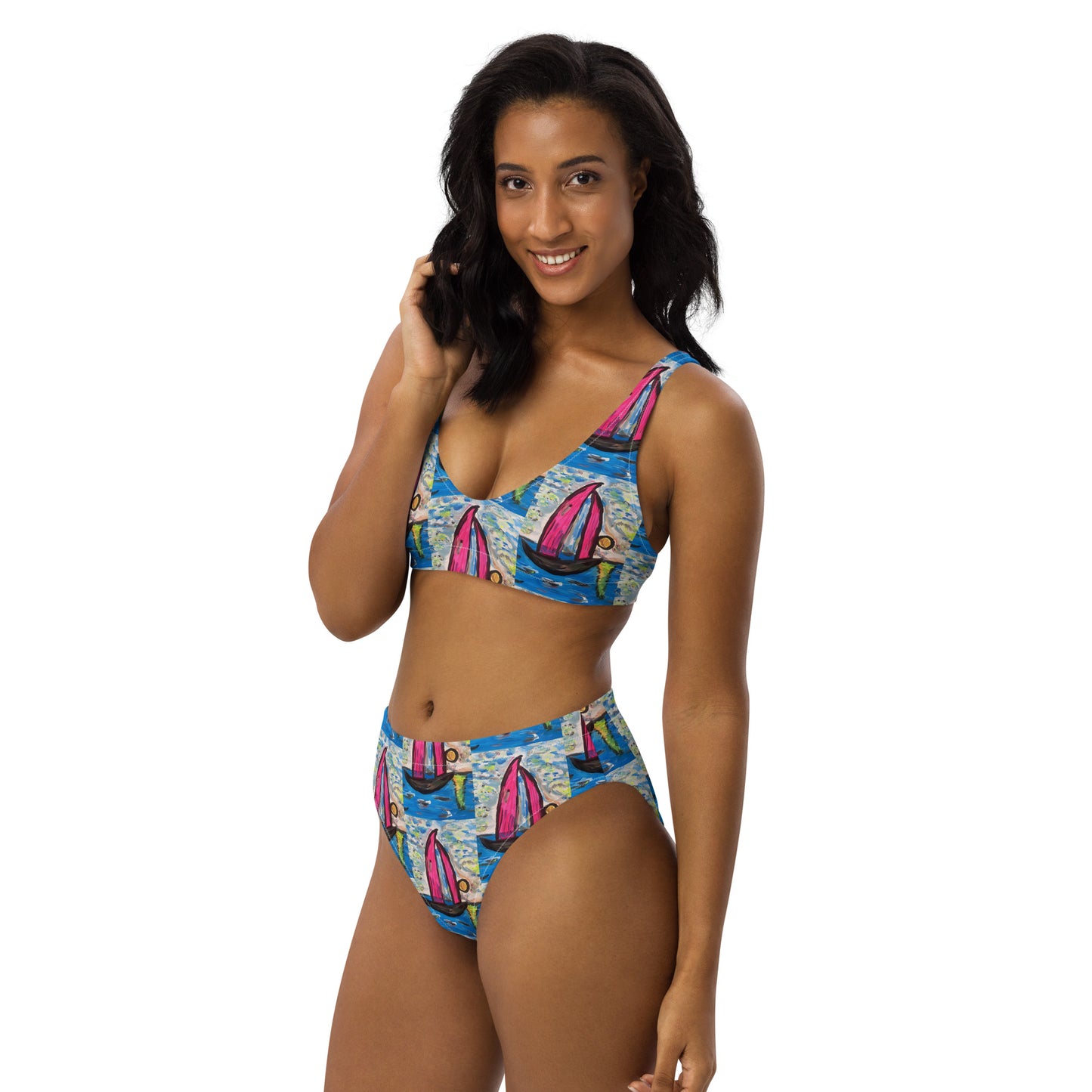 Sailing Recycled high-waisted bikini