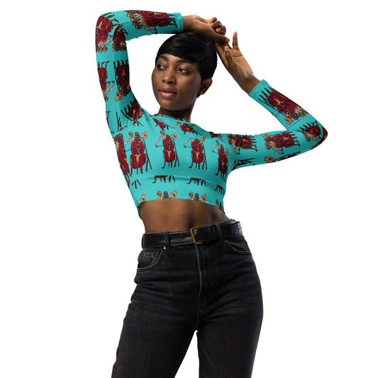 I Will Play You! 2.0 long-sleeve crop top