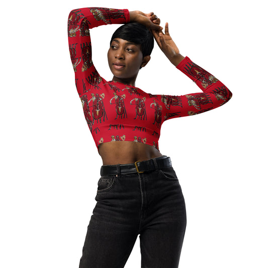 I Will Play You! 2.0 long-sleeve crop top