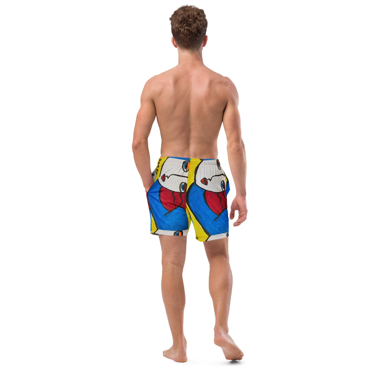 Sad Eyes All-Over Print Recycled Swim Trunks