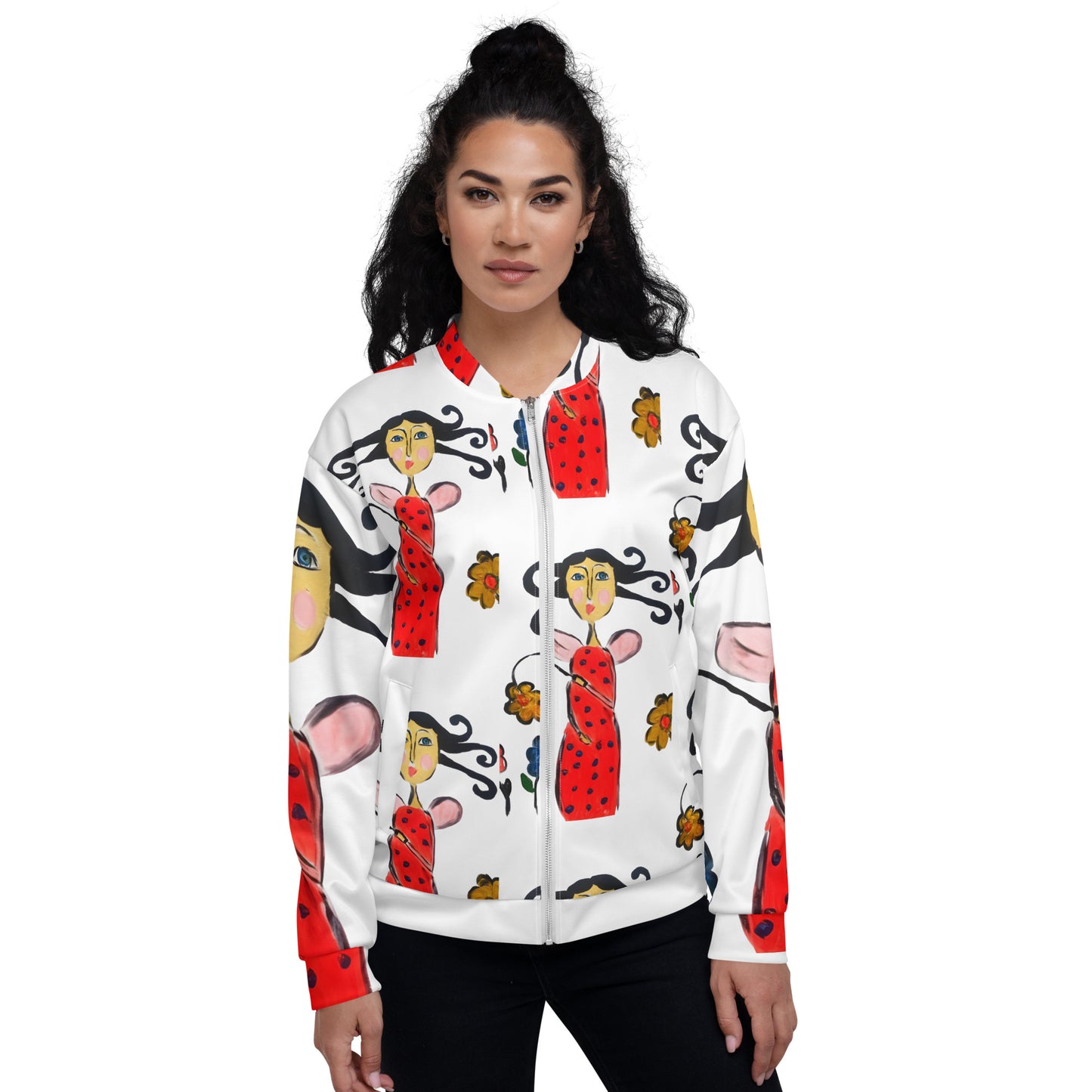 The Lady Bug Unisex Bomber Jacket