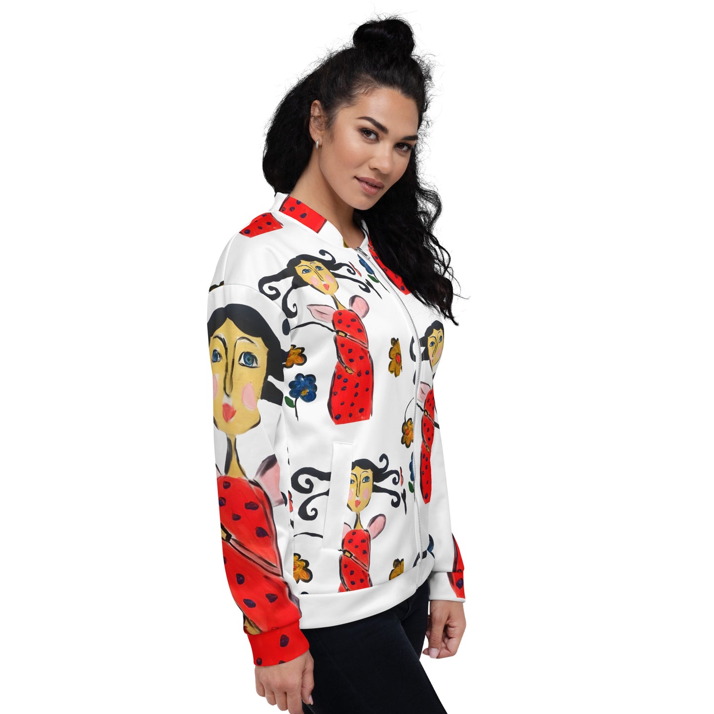 The Lady Bug Unisex Bomber Jacket