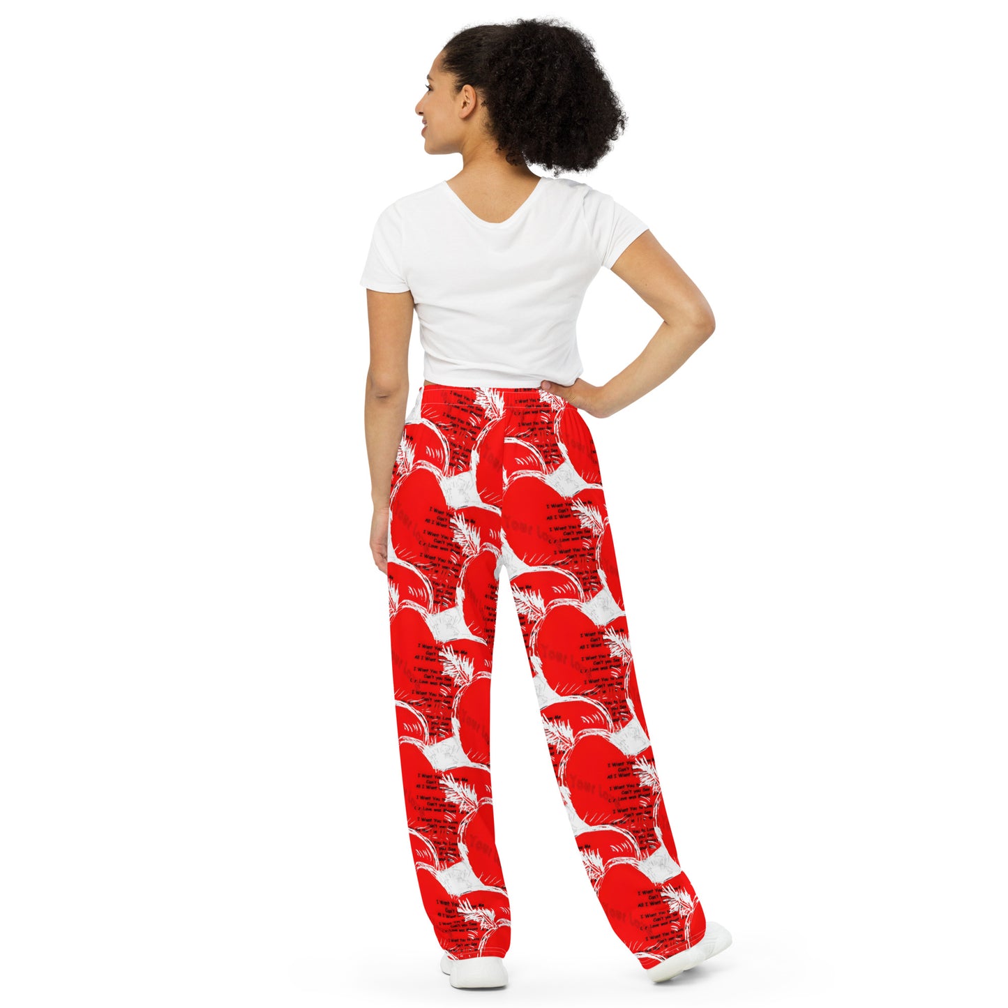 I Want Your Love All-over print unisex wide-leg pants