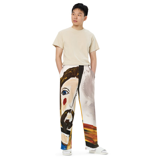 Jesus Cristo All-over print unisex wide-leg pants