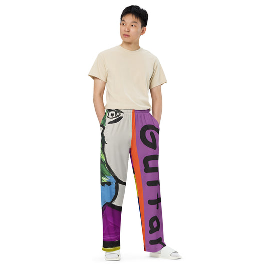 Guitar Boy All-over print unisex wide-leg pants