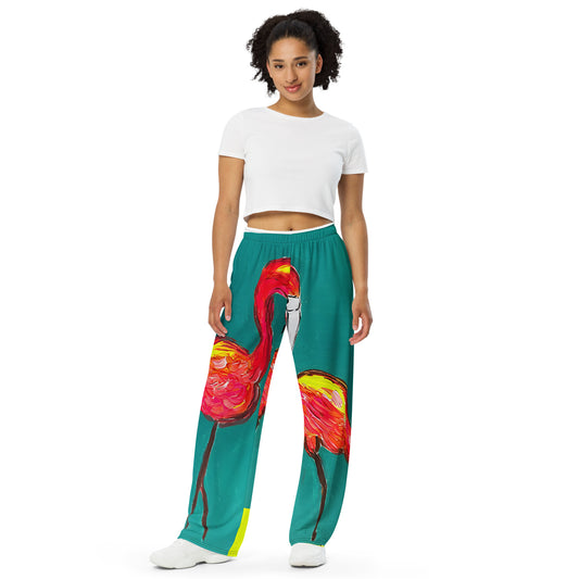 Flamingo Flamenco All-over print unisex wide-leg pants