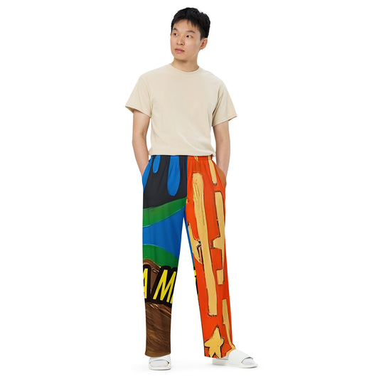 I Love My Panama All-over print unisex wide-leg pants