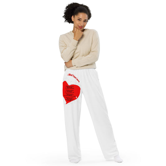 I Want Your Love All-over print unisex wide-leg pants