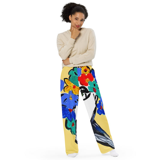 A Day For Flowers All-over print unisex wide-leg pants