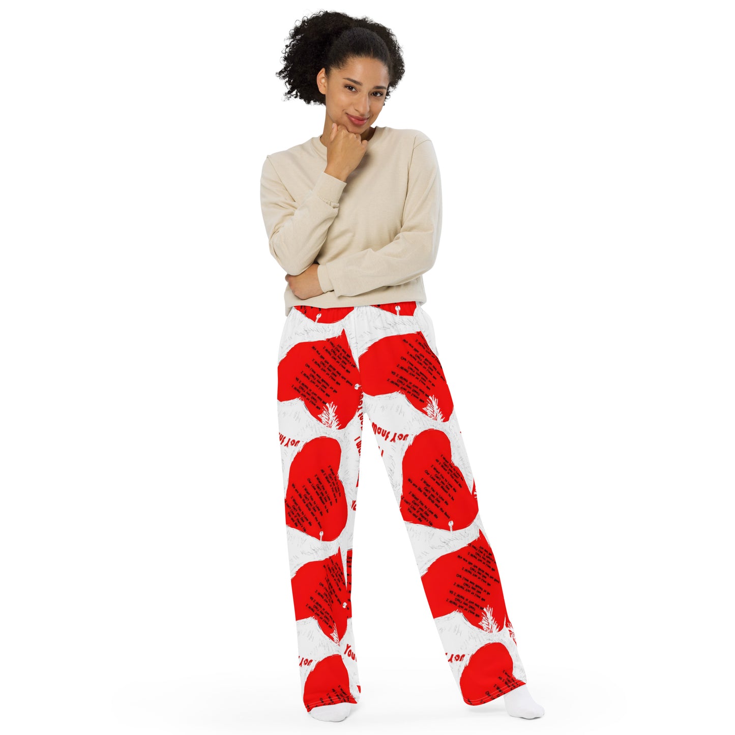 I Want Your Love All-over print unisex wide-leg pants