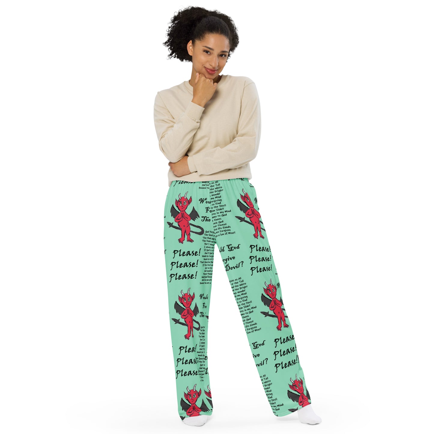 Would God Forgive The Devil All-over print unisex wide-leg pants