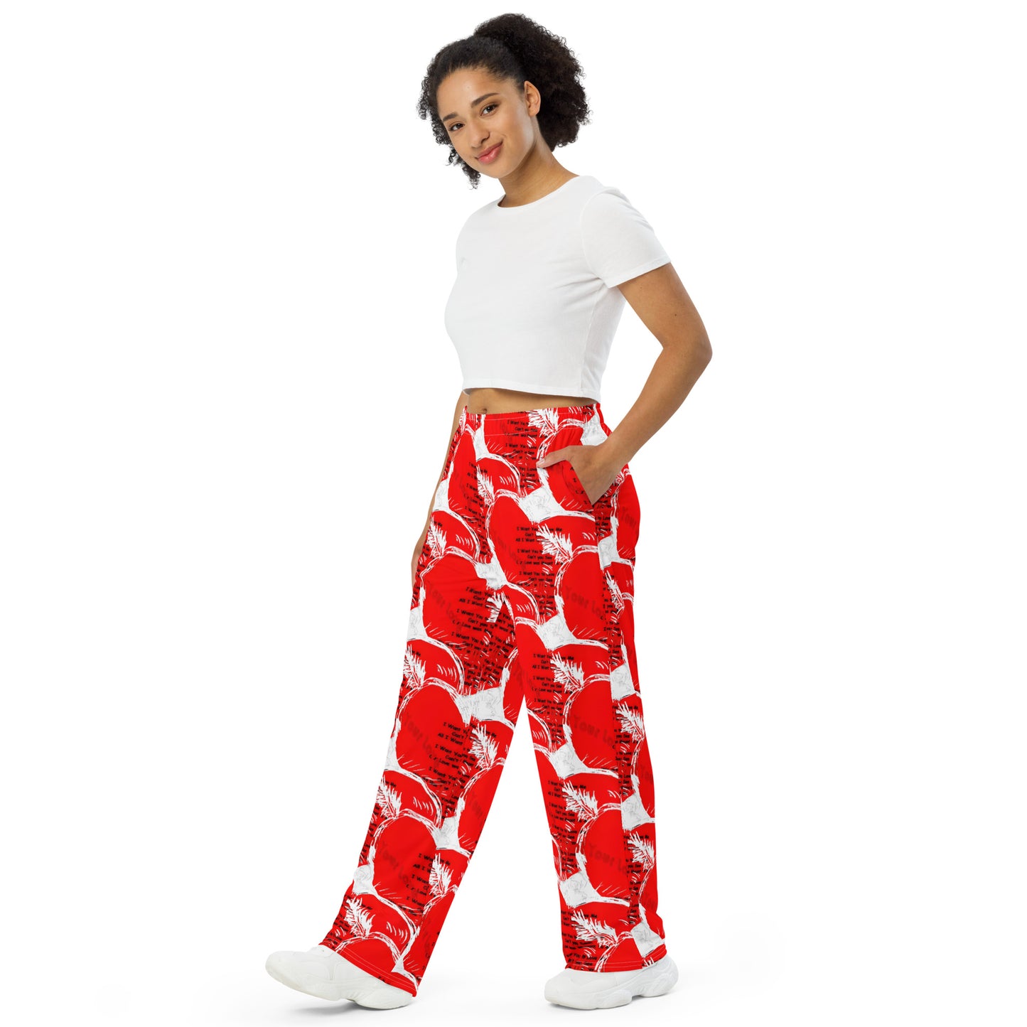 I Want Your Love All-over print unisex wide-leg pants