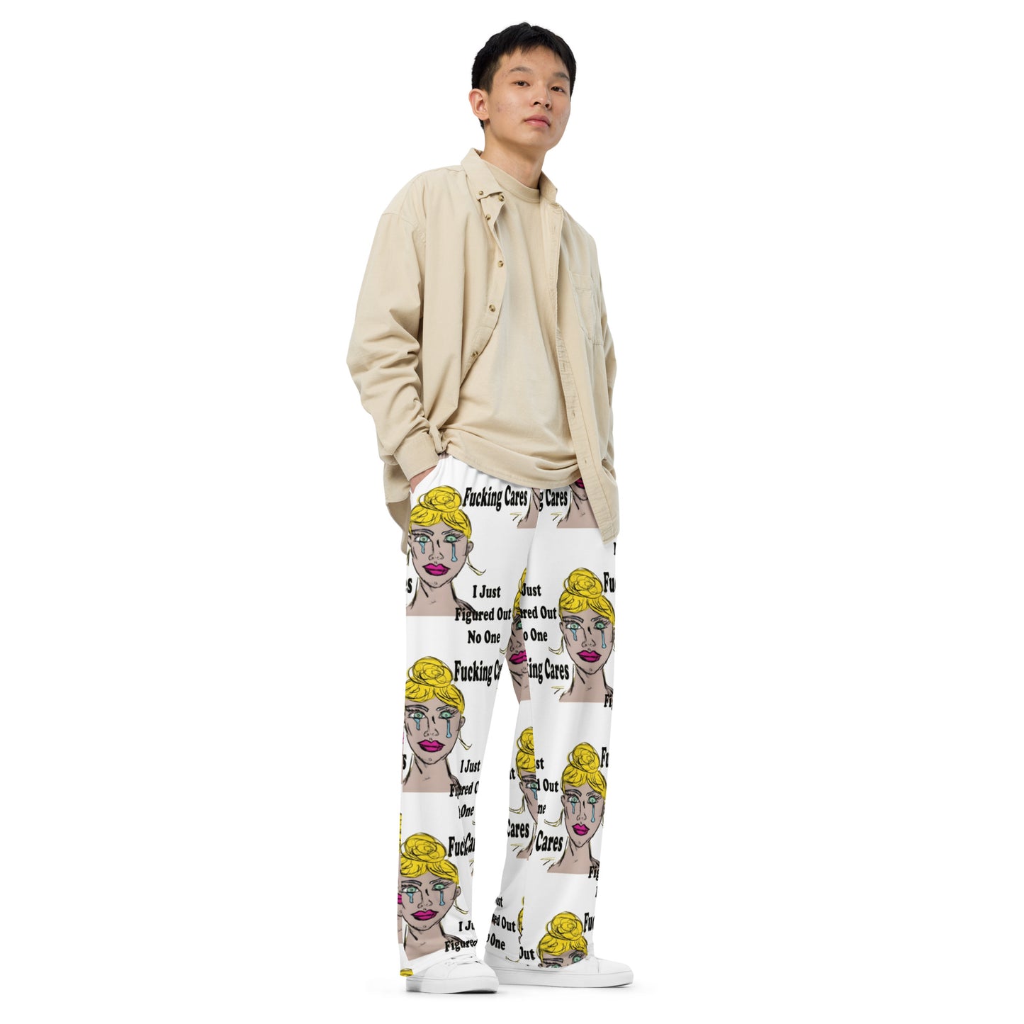 I Just Figured Out That No One F-Ing Cares All-over print unisex wide-leg pants