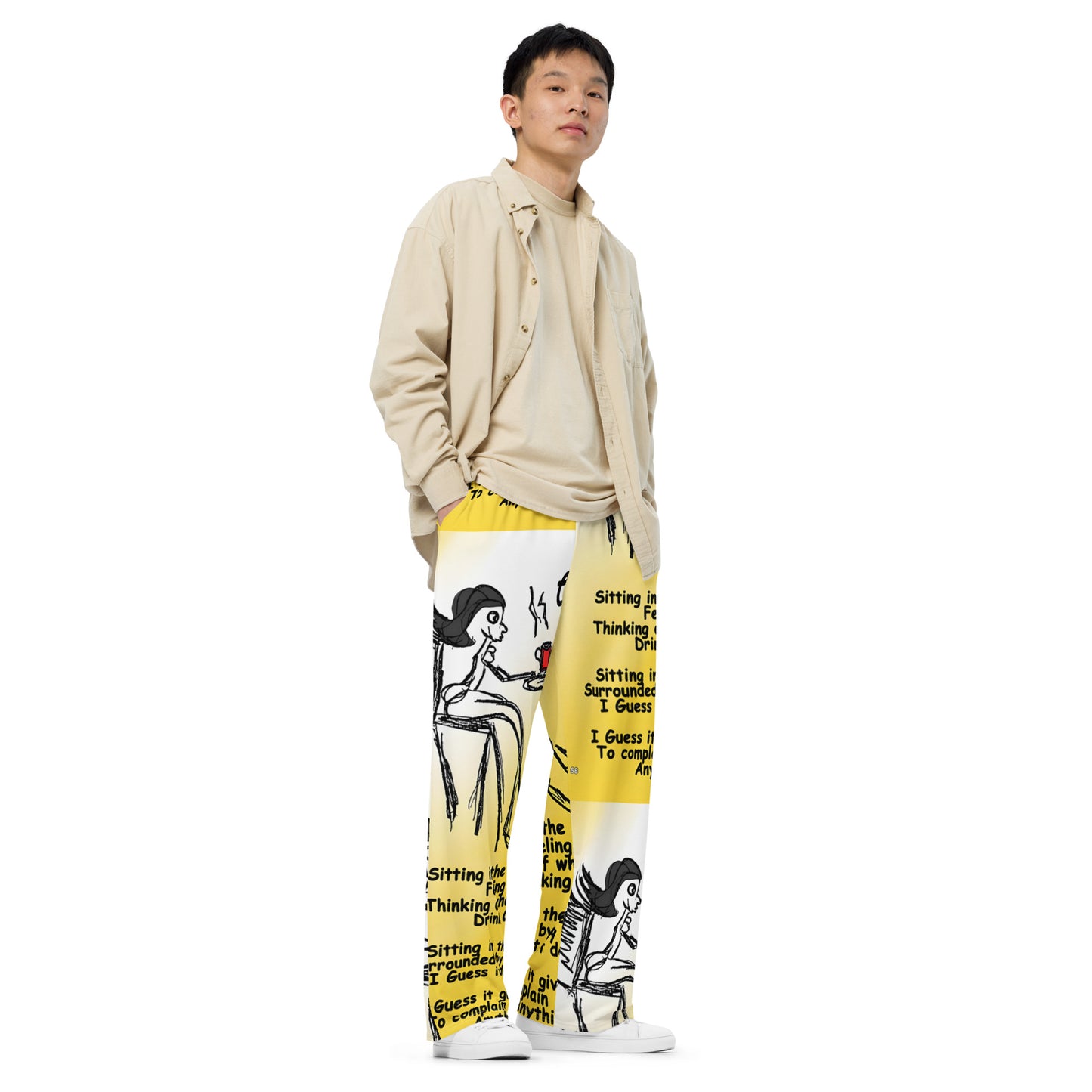 Coffee Shop All-over print unisex wide-leg pants