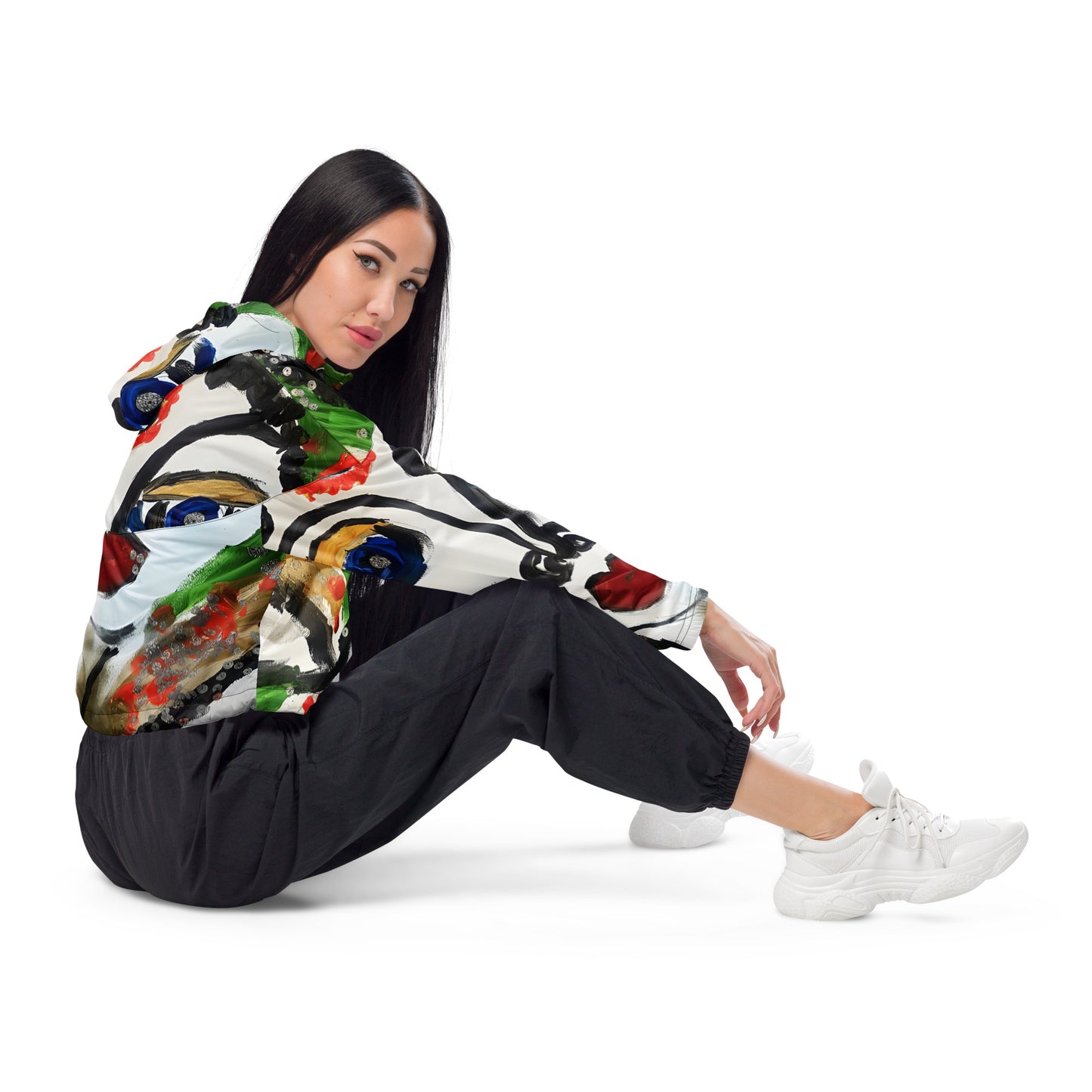 Indian Woman Women’s cropped windbreaker