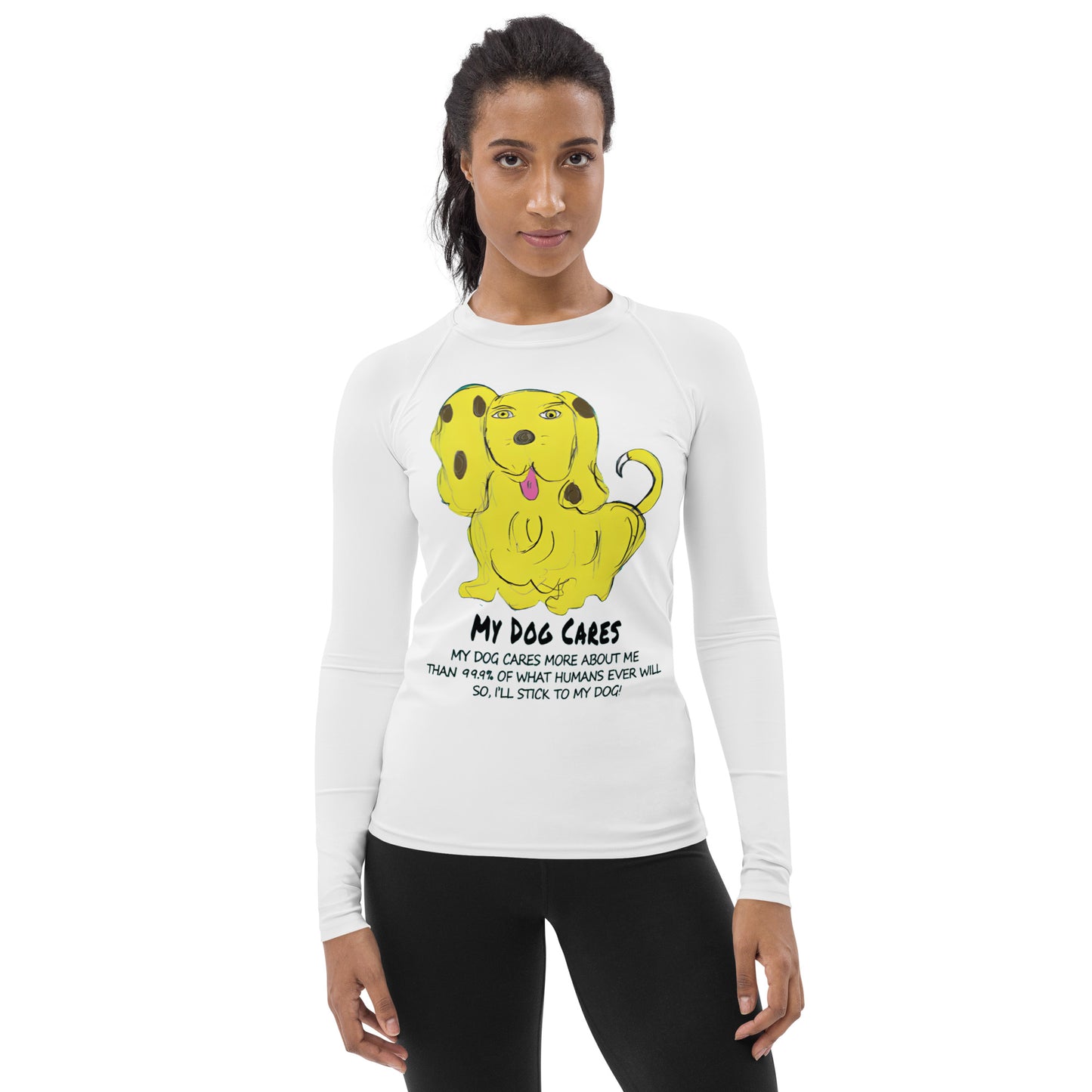 My Dog Cares - Women's Rash Guard - A Tango to Life