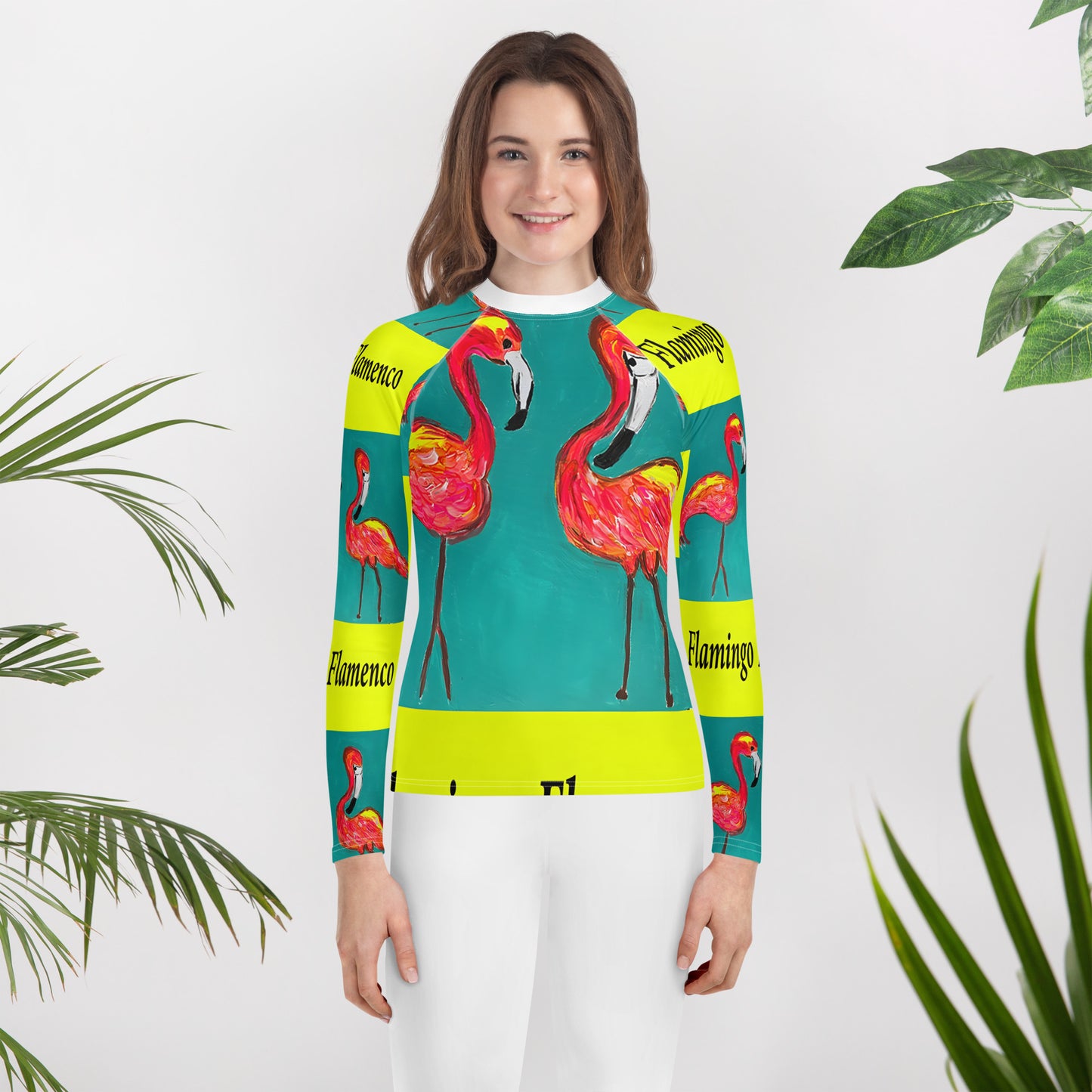 Flamingo Flamenco Youth Rash Guard