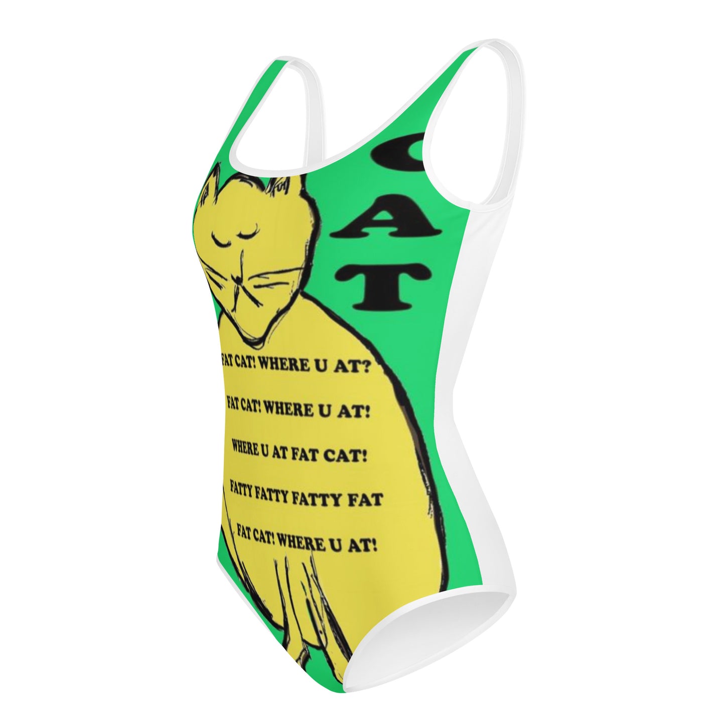 Fat Cat All-Over Print Youth Swimsuit