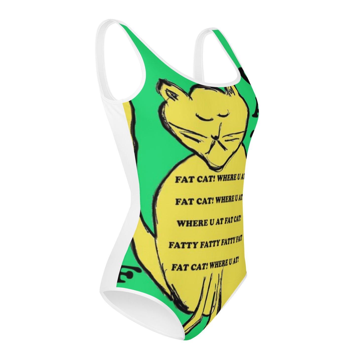 Fat Cat All-Over Print Youth Swimsuit