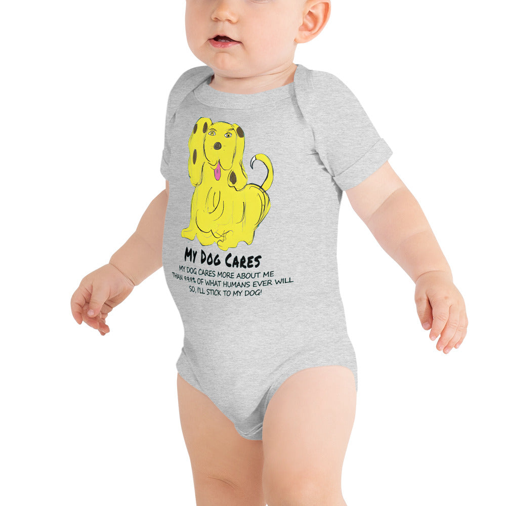 My Dog Cares Baby short sleeve one piece - A Tango to Life