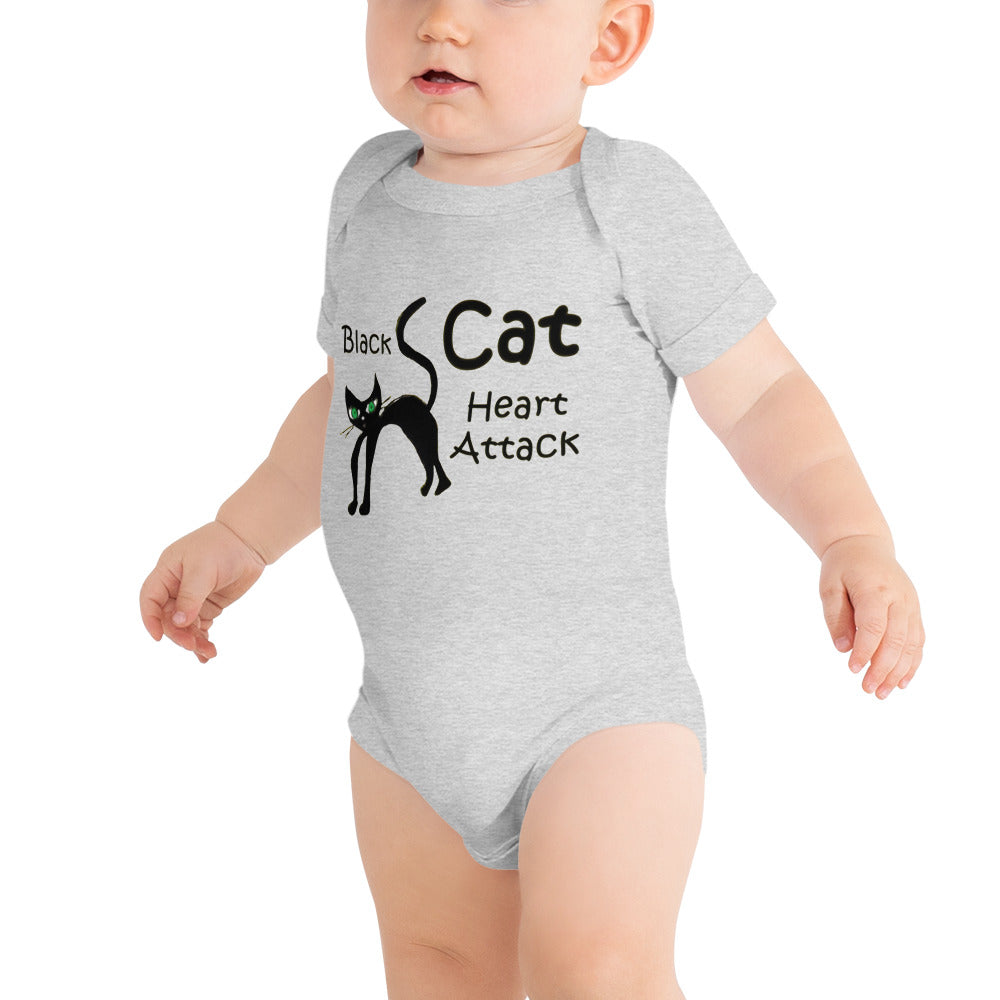 Black Cat Heart Attack Baby short sleeve one piece - A Tango to Life