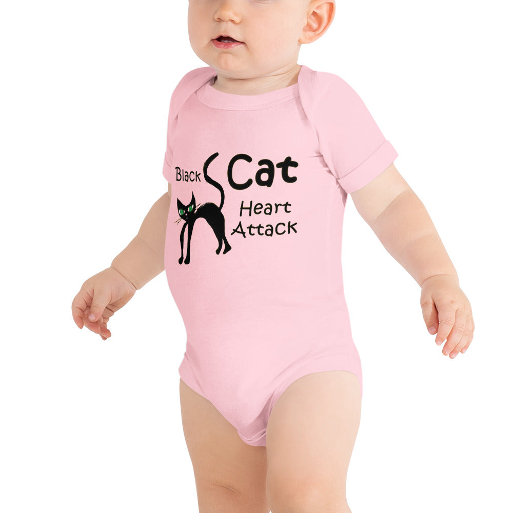 Black Cat Heart Attack Baby short sleeve one piece - A Tango to Life