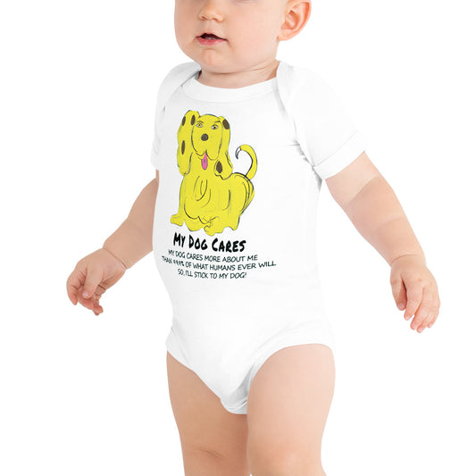 My Dog Cares Baby short sleeve one piece - A Tango to Life