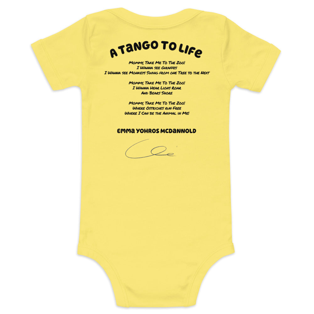 Take Me To The Zoo Baby short sleeve one piece - A Tango to Life