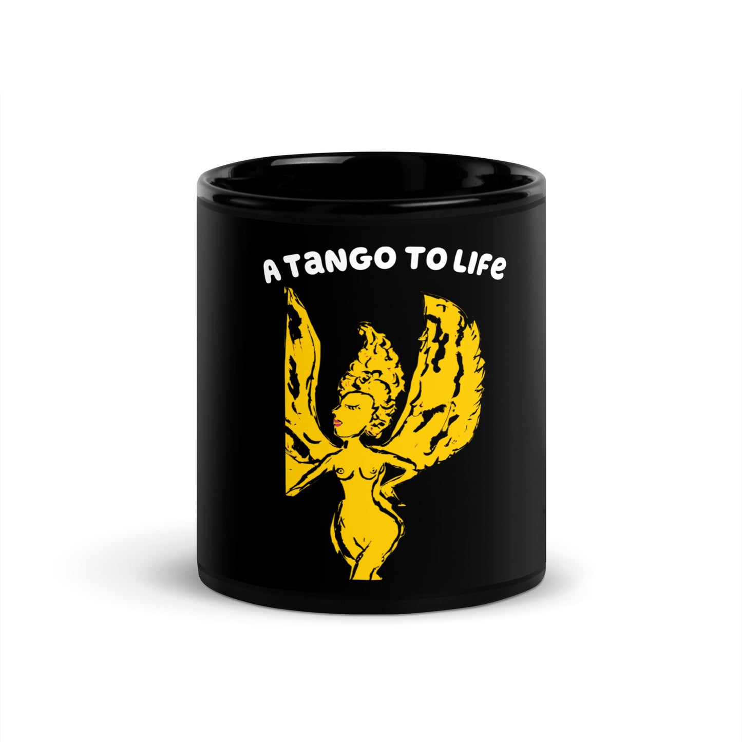 Stuck Up Black Glossy Mug