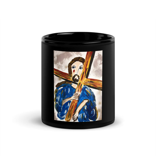 Jesus Cristo Black Glossy Mug