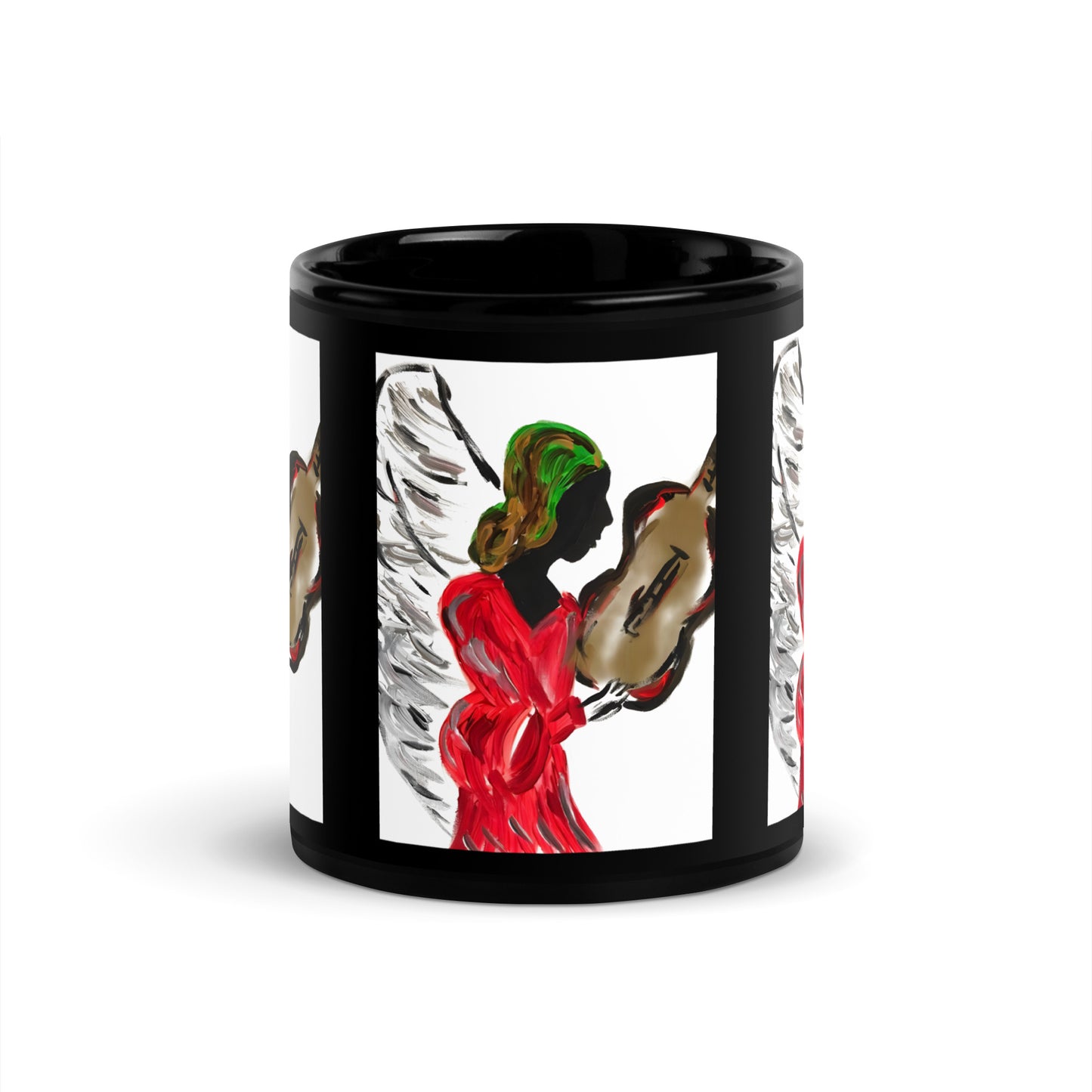 Angel of My Dreams Black Glossy Mug