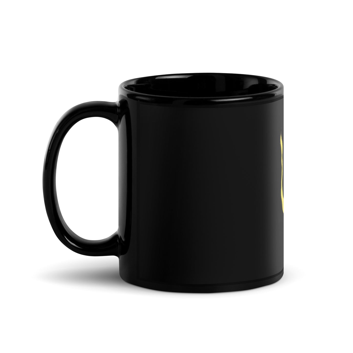 Fat Cat Black Glossy Mug