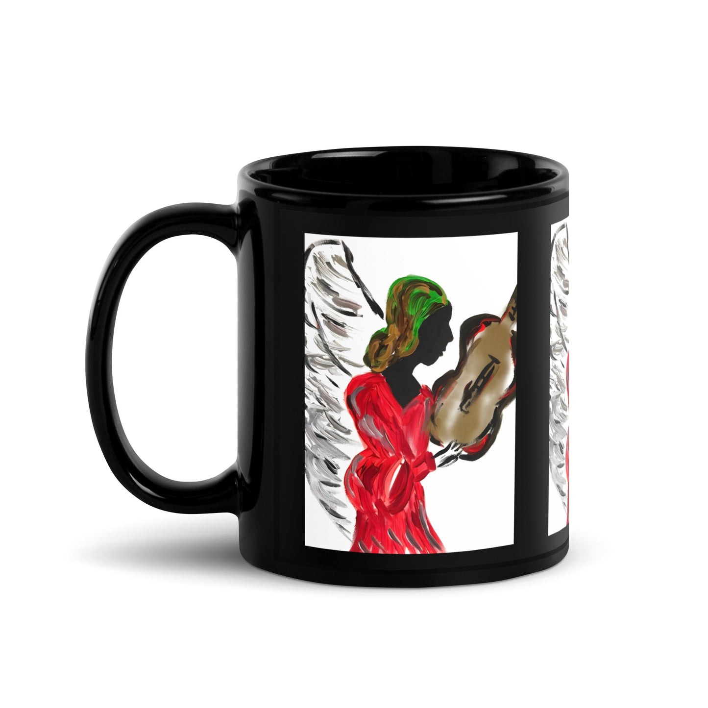 Angel of My Dreams Black Glossy Mug