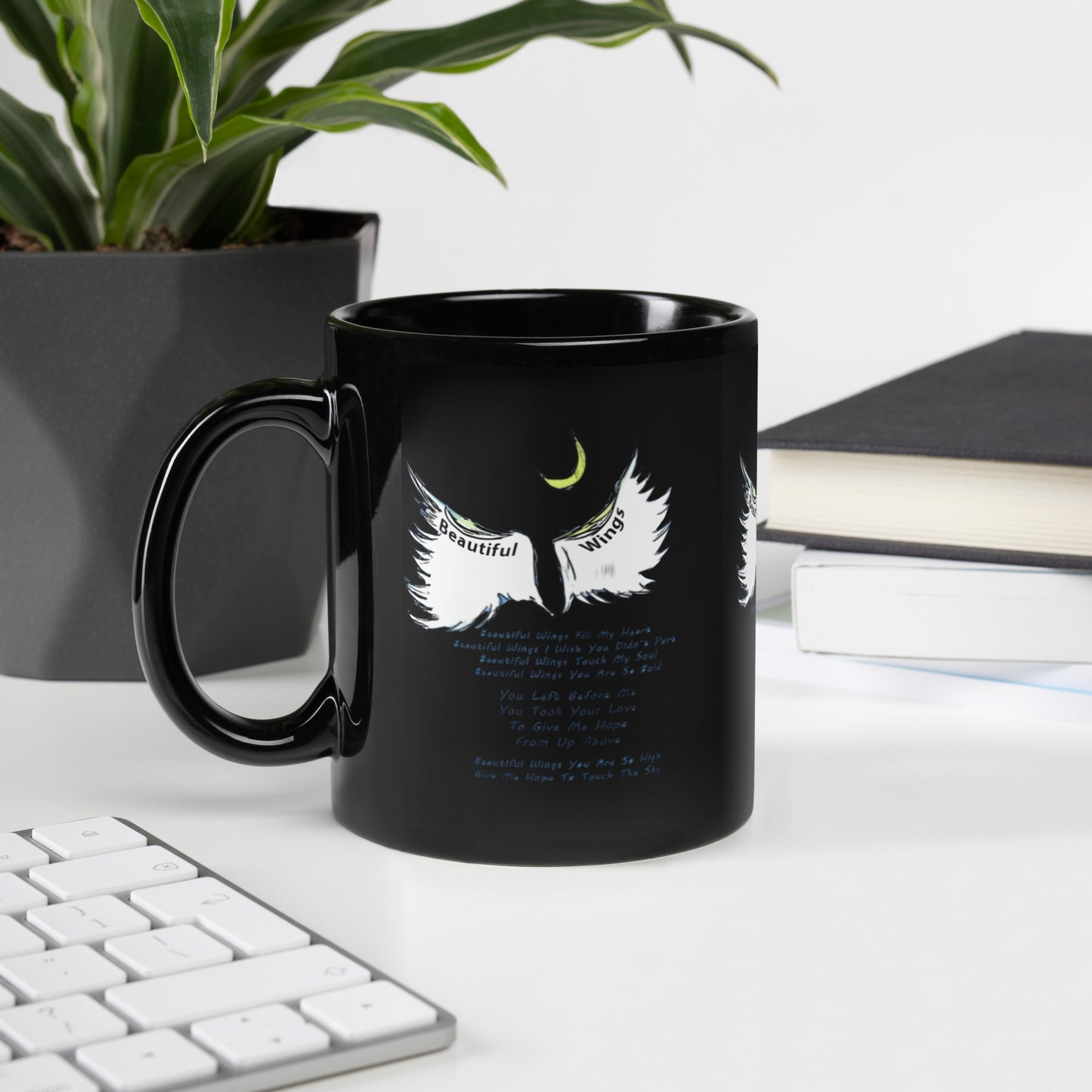 Beautiful Wings Black Glossy Mug