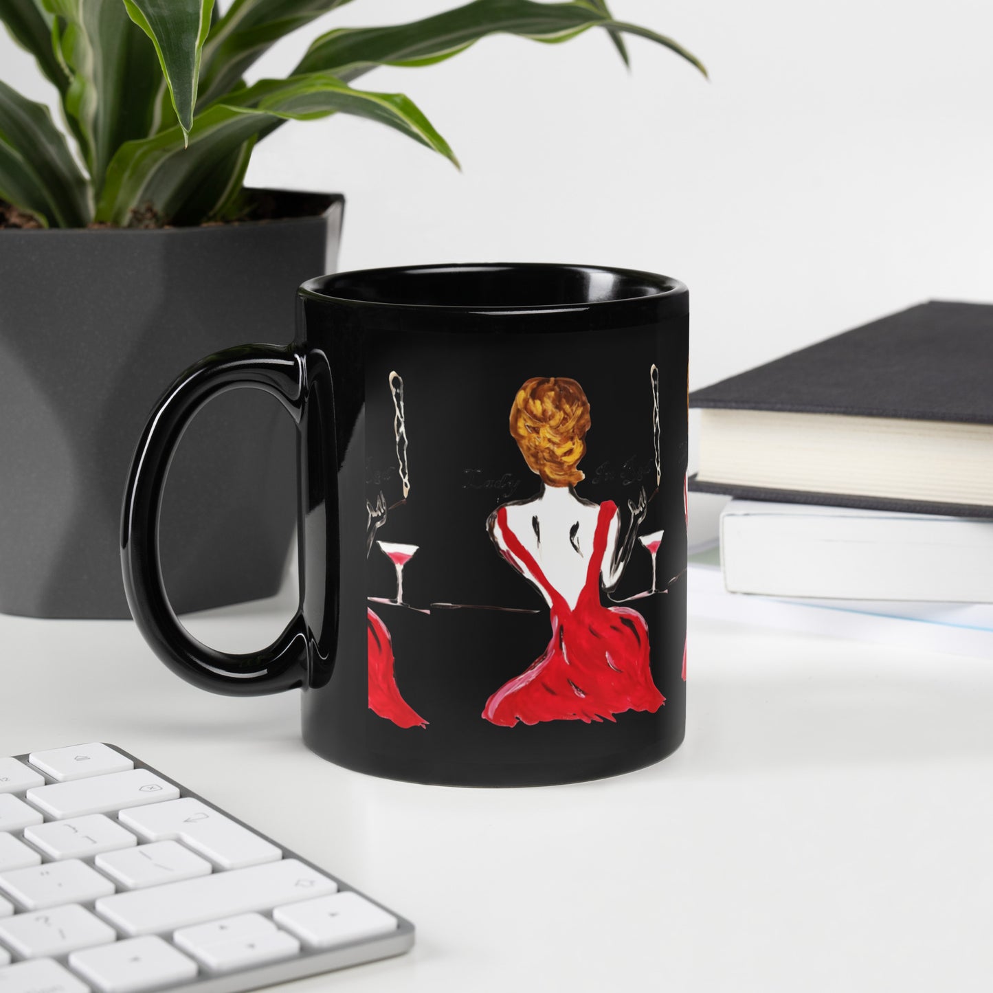 Lady in Red Mug