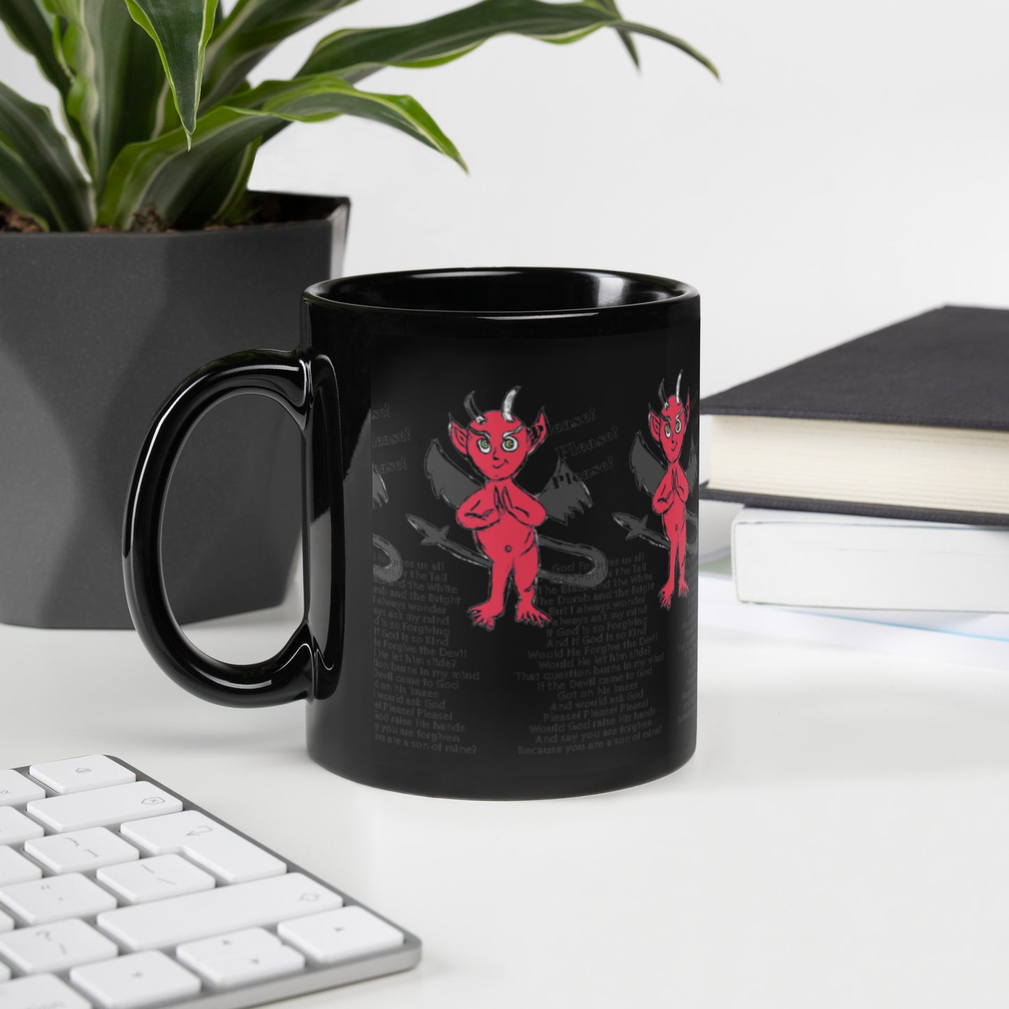 Would God Forgive The Devil Black Glossy Mug